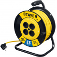 Маленькое фото товара - STAYER S-215, ПВС, 2 х 1.5 мм2, 50 м, 3500 Вт, силовой удлинитель на катушке (55072-50). Вариант №1