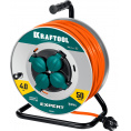 Маленькое фото товара - KRAFTOOL EXPERT 4.0, ПВС 3х2.5 50м 4000Вт IP44, силовой удлинитель на стальной катушке (55089-50). Вариант №1