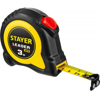 Фото товара - STAYER Leader, 3 м х 16 мм, рулетка с автостопом, Professional (3402-3)