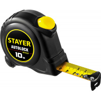 Фото товара - STAYER AutoLock, 10 м х 25 мм, рулетка с автостопом (2-34126-10-25)
