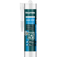 Фото товара - KRAFTOOL Aqua stop, 300 мл, черный, стекольный силиконовый герметик (41256-4)
