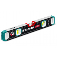 Фото товара - KRAFTOOL A-RATE CONTROL, 400 мм, точность 0.3 мм/м, с инновационным зеркальным глазком, сверхпрочный уровень (34986-40)
