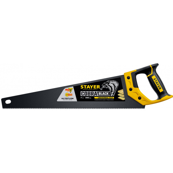 Большое фото товара - STAYER Cobra Black, 450 мм, универсальная ножовка, Professional (2-15081-45), 23235. Вариант №1
