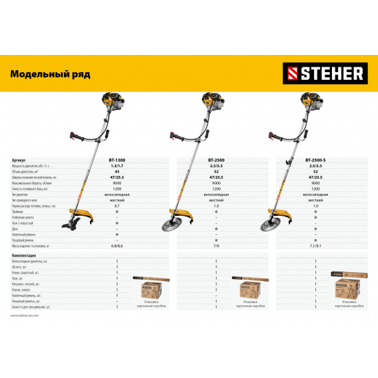 Большое фото товара - STEHER 2.5 кВт, бензиновый триммер (BT-2500-S), 25878. Вариант №3